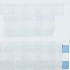 Elegant Blue Buffalo Check Ruffled Swag Curtains Set of 2