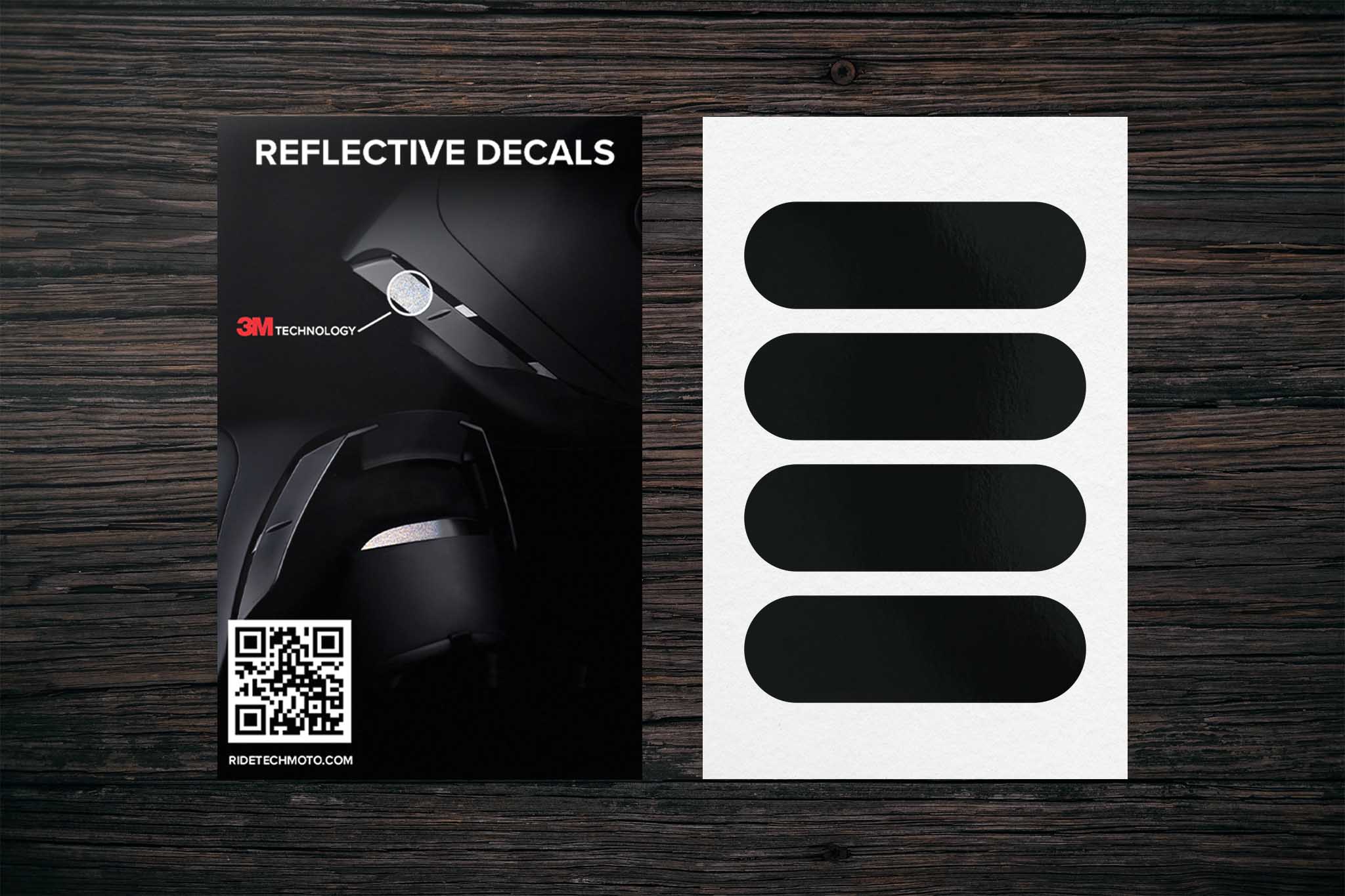 Reflective Motorcycle Helmet Decal - Universal Fit, Medium Size