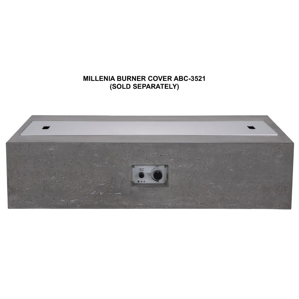 Millenia Rectangle Gas Fire Pit Table - Modern Outdoor Concrete Fire Feature