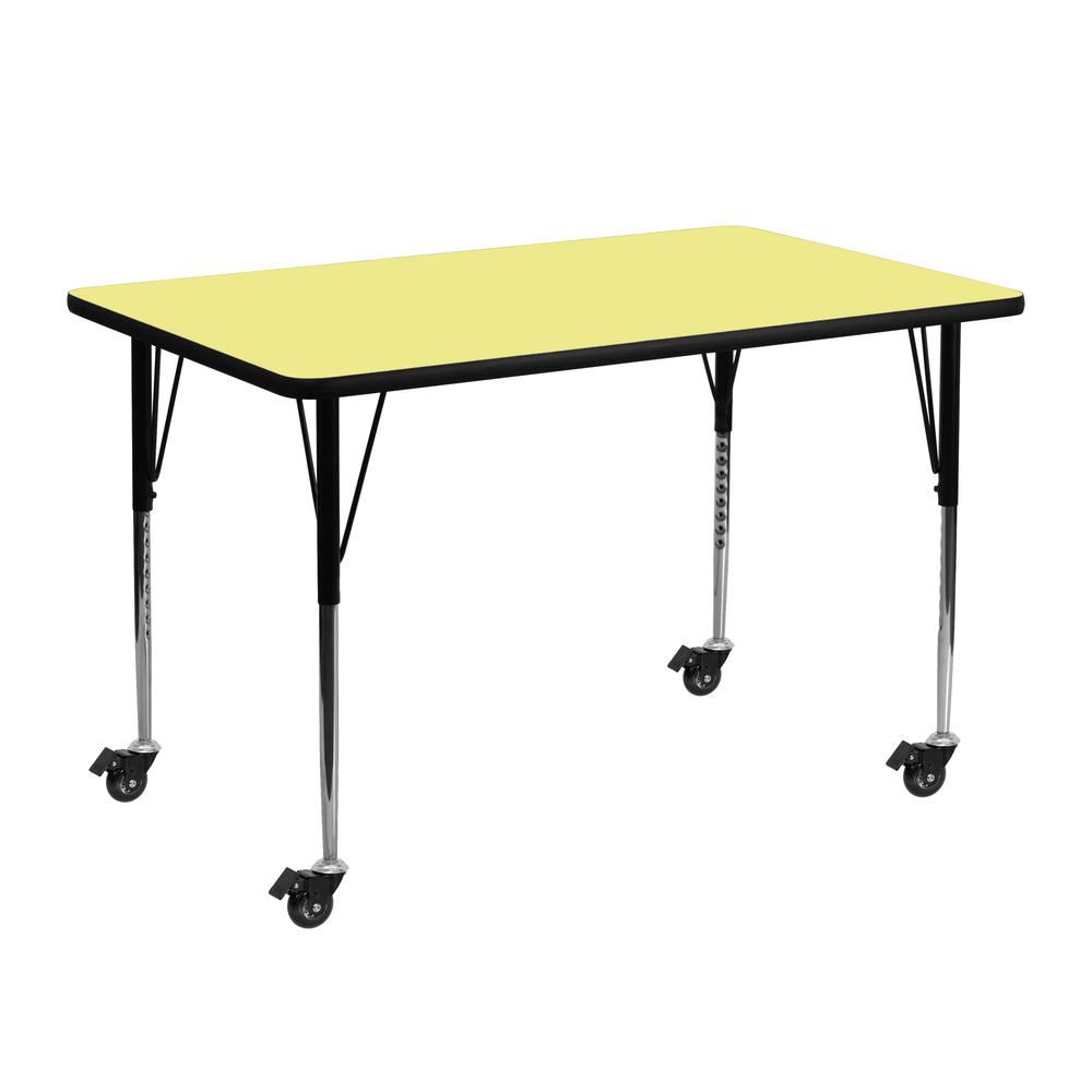 Versatile Yellow Laminate Activity Table with Adjustable Legs