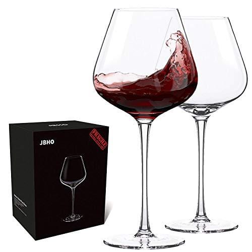 Elegant Handcrafted Burgundy Wine Glasses - Premium Lead-Free Crystal