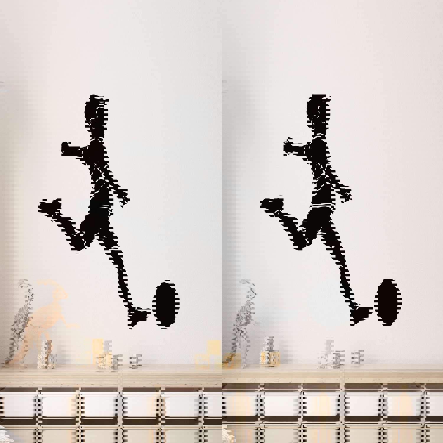 Durable Soccer Player Silhouette Vinyl Wall Decal
