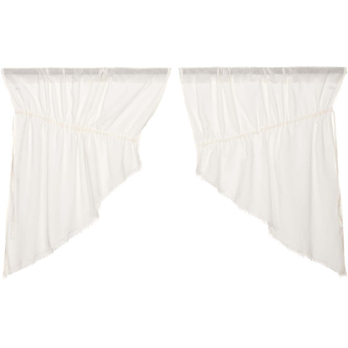 Elegant Tobacco Cloth Swag Curtains with Fringed Detail
