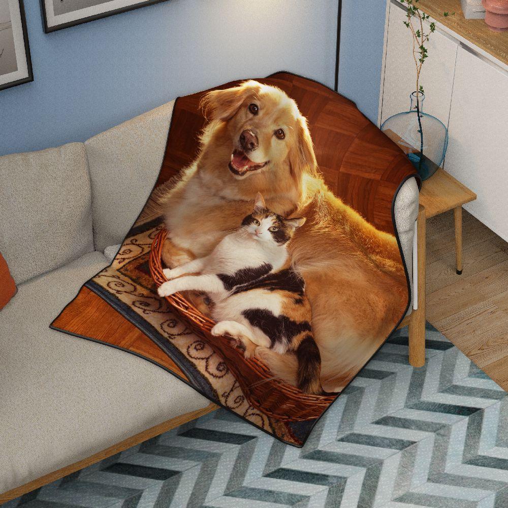 Personalized Dog Photo Fleece Blanket - Perfect Pet Lover's Gift