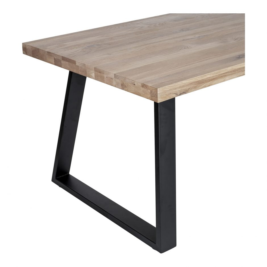 Stylish Industrial Mila Solid Oak Dining Table