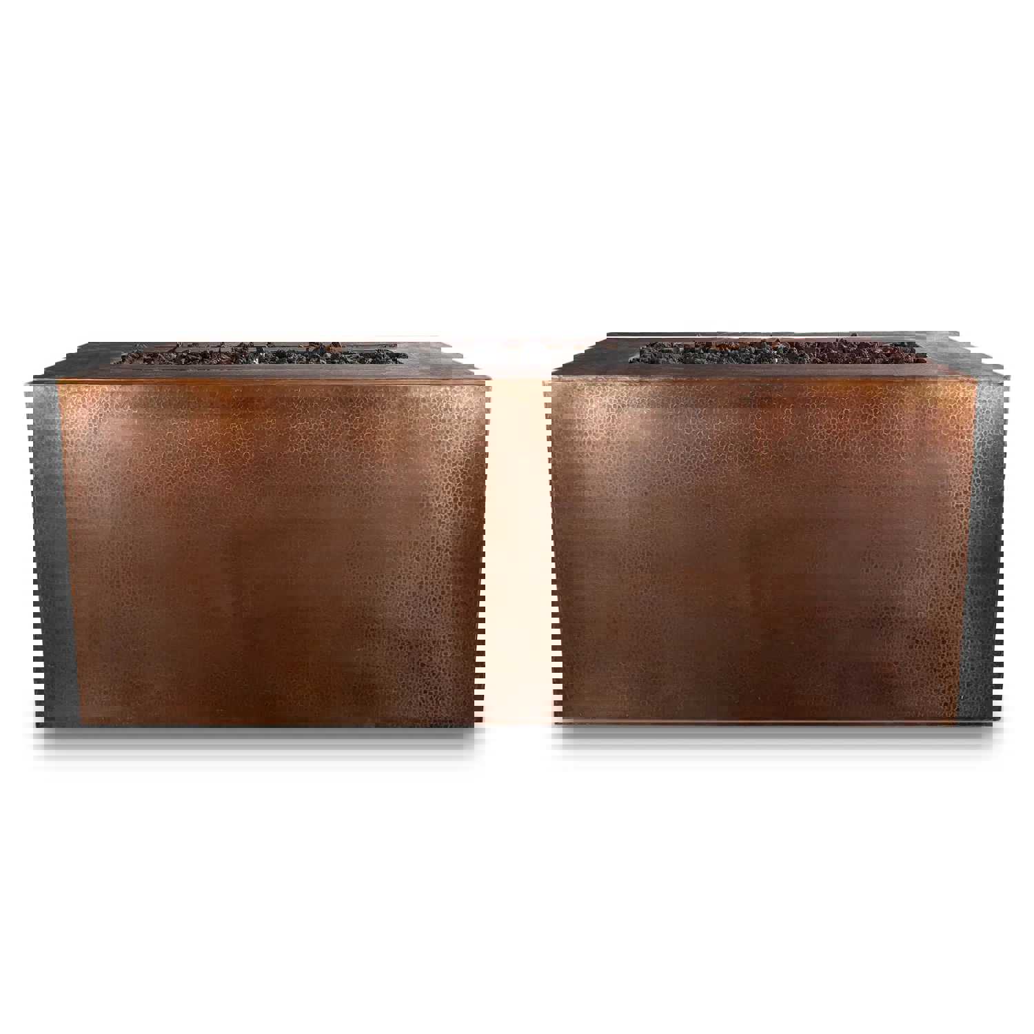 60 x 32 Moreno Copper Rectangle Gas Fire Pit with Hidden Propane Tank