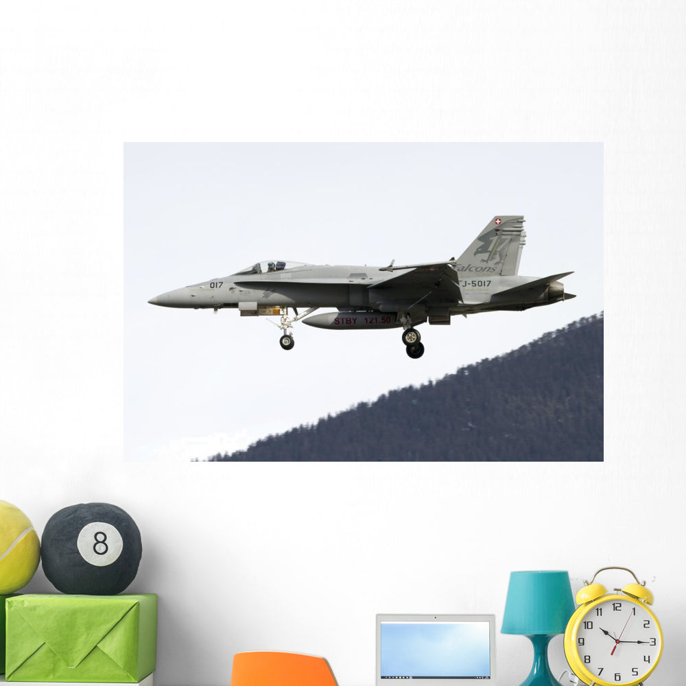F-18 Hornet Swiss In-Flight Vinyl Wall Decal