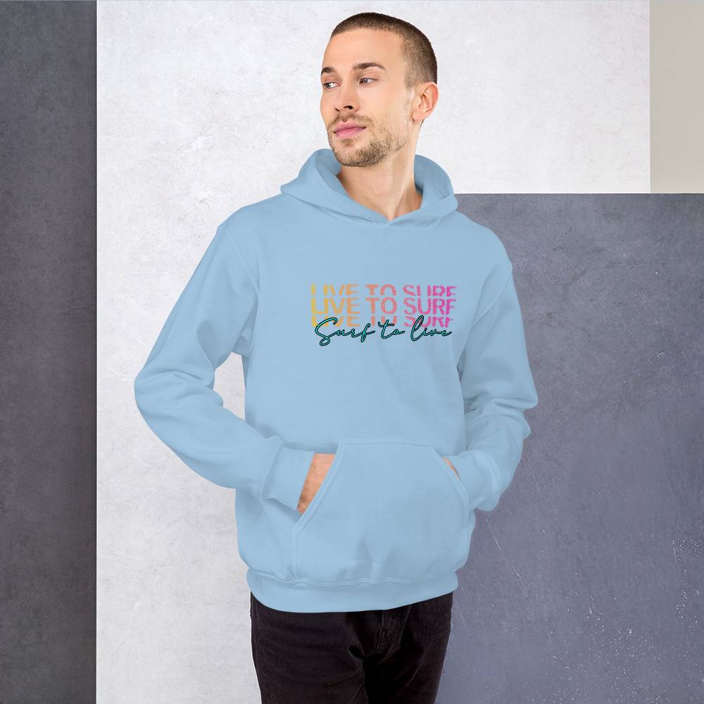 Cozy & Stylish Live to Surf Unisex Hoodie