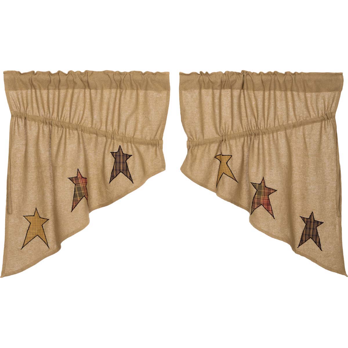 Rustic Charm Burlap Swag Set with Applique Stars