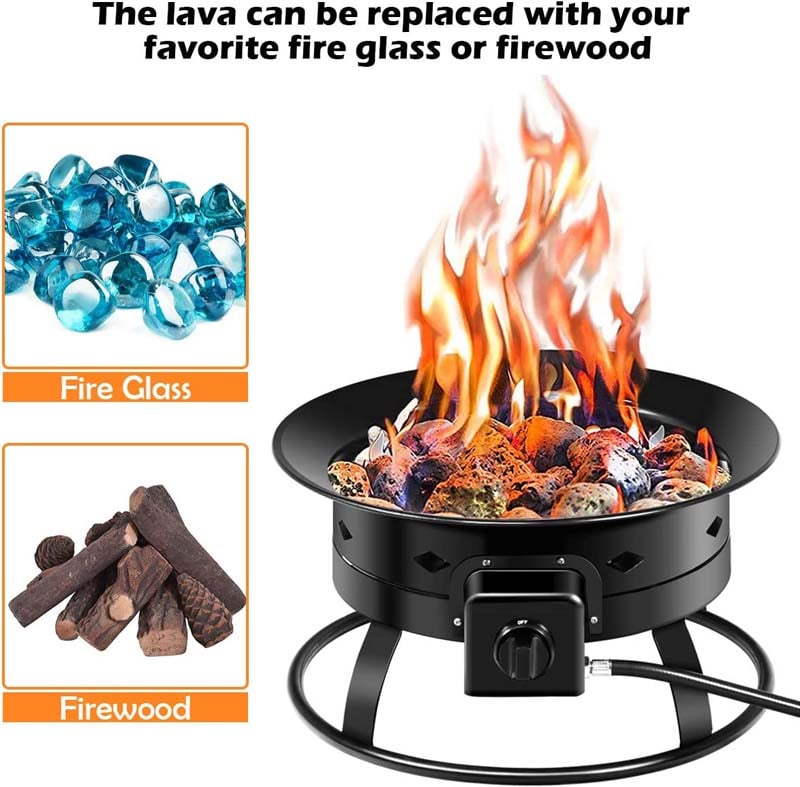 Portable Propane Gas Fire Pit for Outdoor Adventures