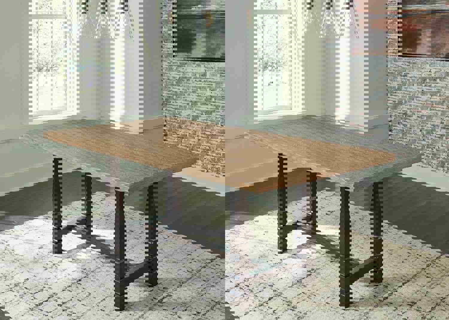Charlton Acacia & Pine Rectangular Dining Table