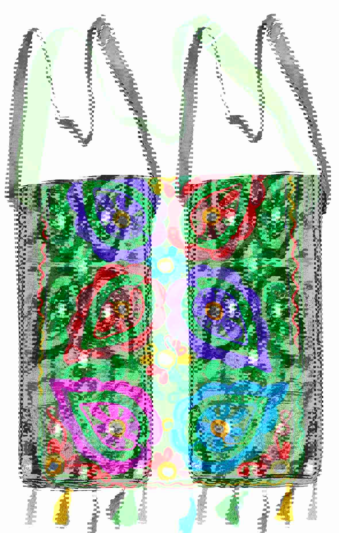 Handcrafted Floral Embroidered Women's Crossbody Bag