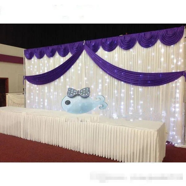 Elegant Gold Satin Wedding Backdrop Curtains 10ftX20ft