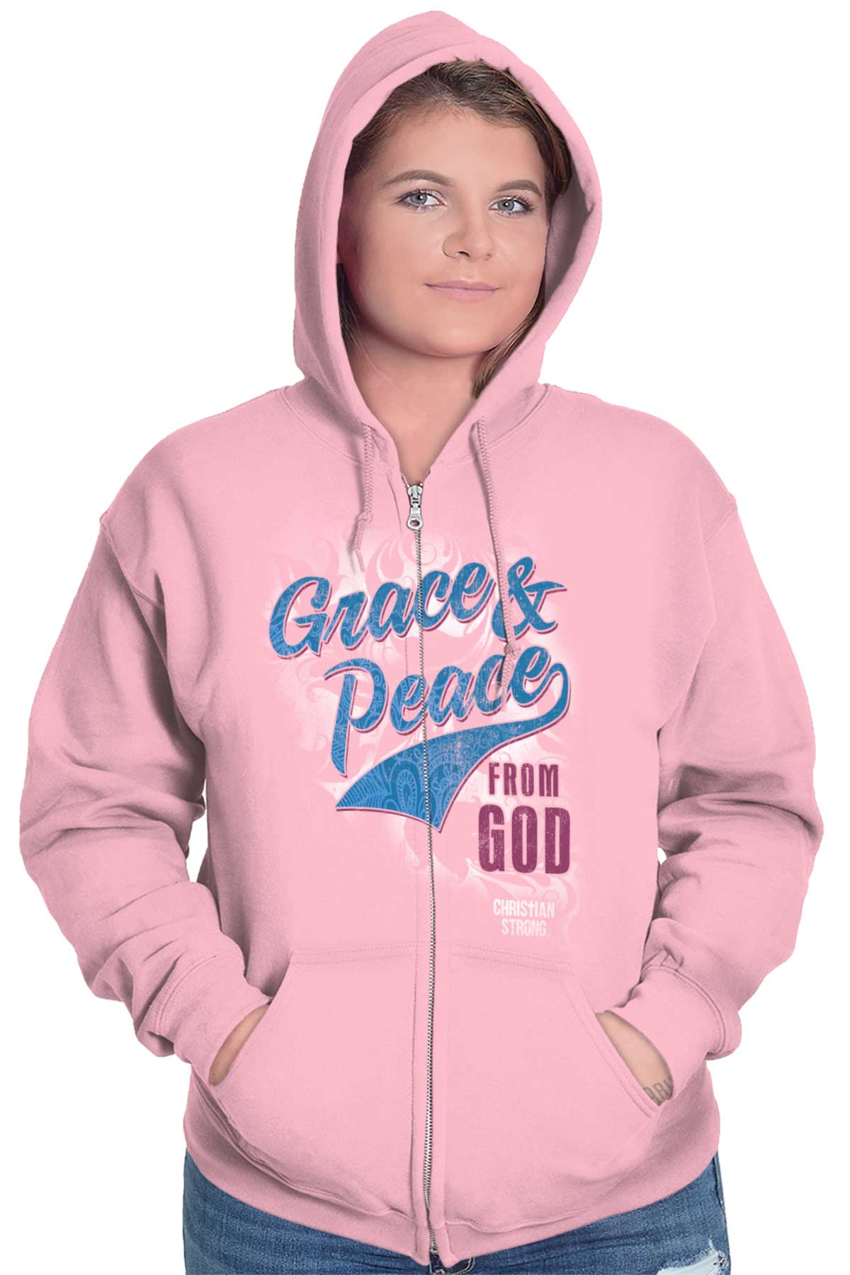 Faith-Inspired Peace Seeker Christian Zip Hoodie