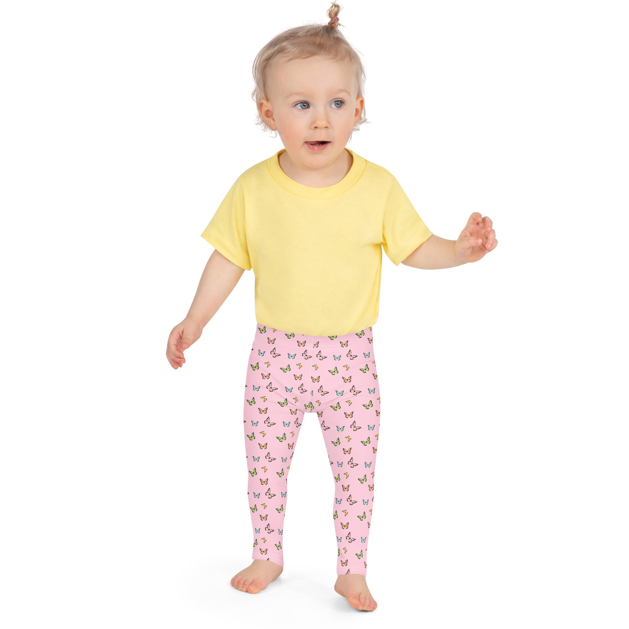 Adorable Pink Butterfly Christian Kids Leggings