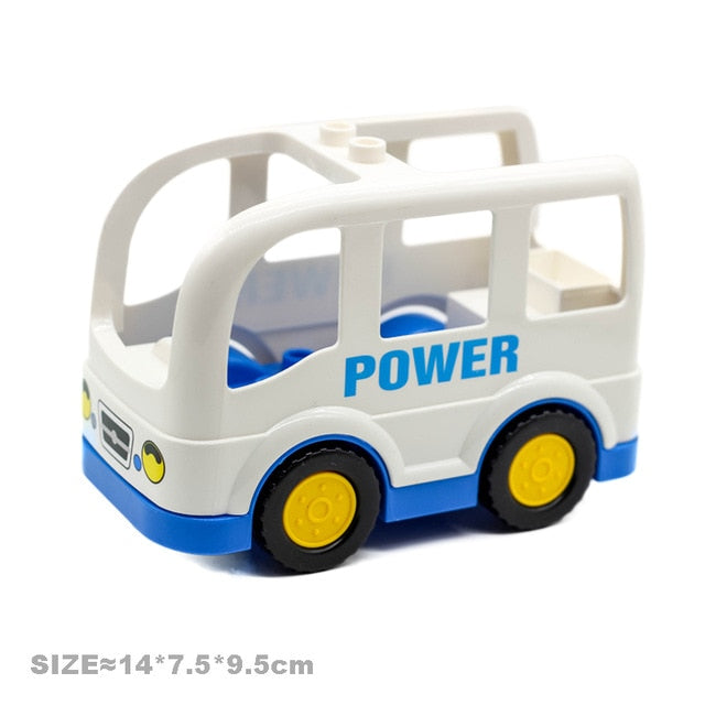 Haiyico Large Building Blocks Set for Kids - Compatible with Duplo, Vehicle and City Themes