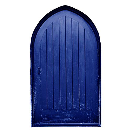 Elegant Blue Gothic Fairy Door Wall Decal - 4" Wide x 6.5" Tall
