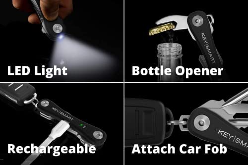 KeySmart Pro - Advanced Smart Key Organizer with Tile Tracker & LED Light