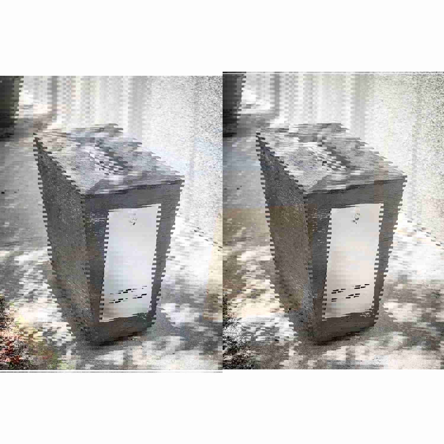 The Outdoor Plus Plymouth Rectangle 24" Woodgrain Concrete Fire Pit with Cover