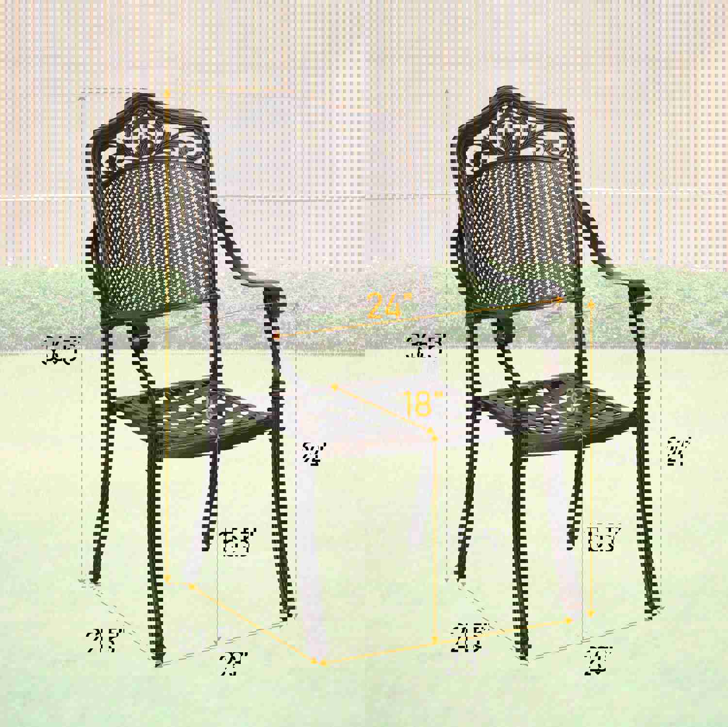 Elegant Outdoor Dining Set, PHI VILLA 5-Piece Cast Aluminum Patio Furniture with Round Table
