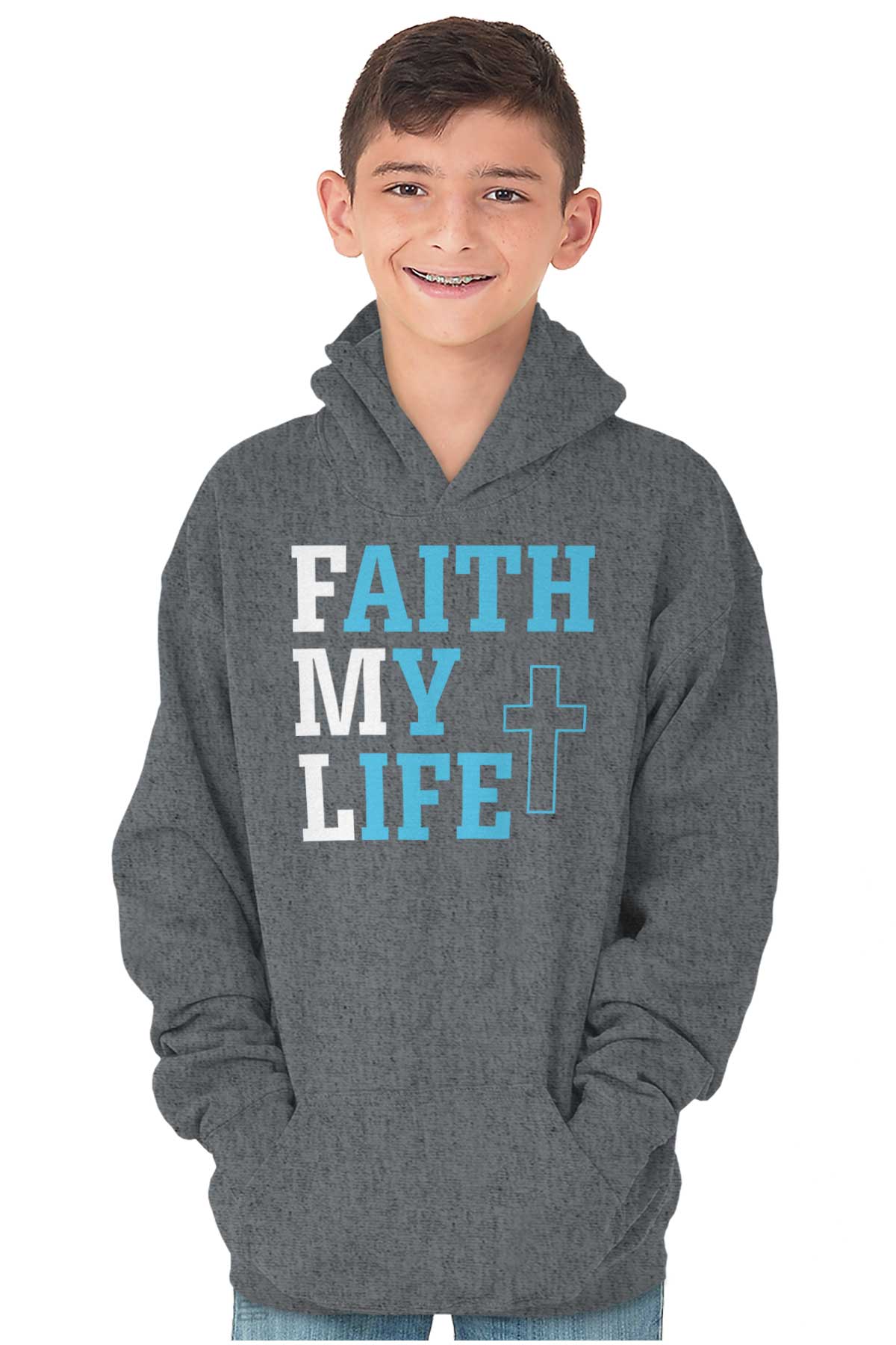 Faith My Life Youth Hoodie - Embrace Christian Strength