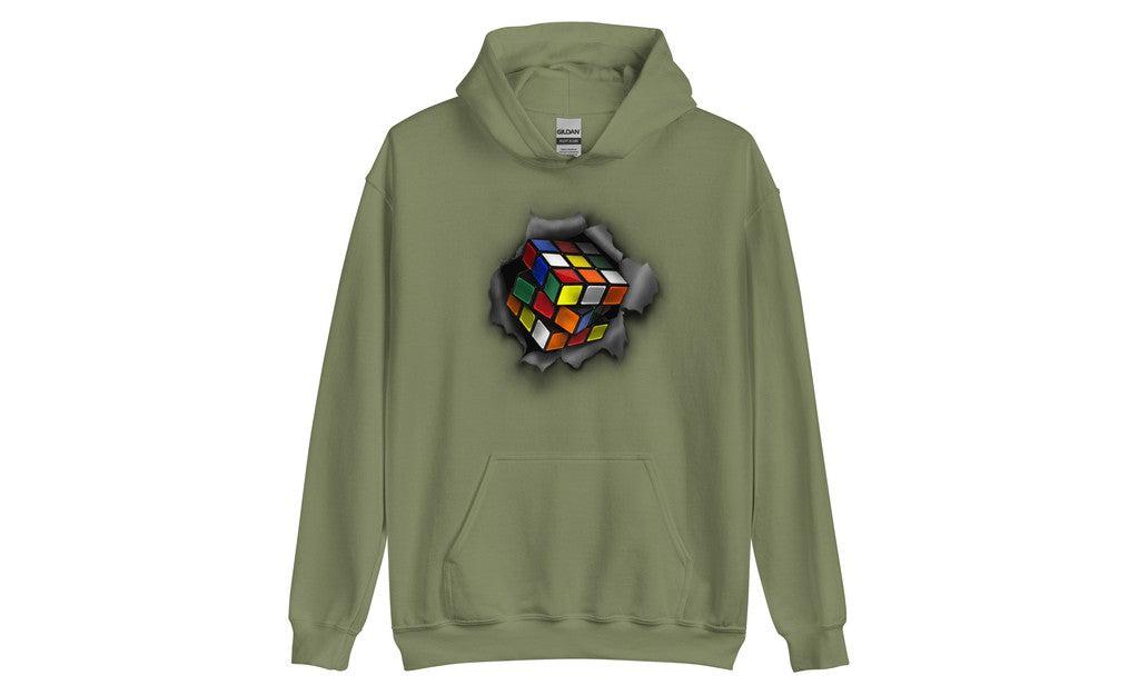 Cozy Cube-Inspired Hoodie - Rubiks Cube Design