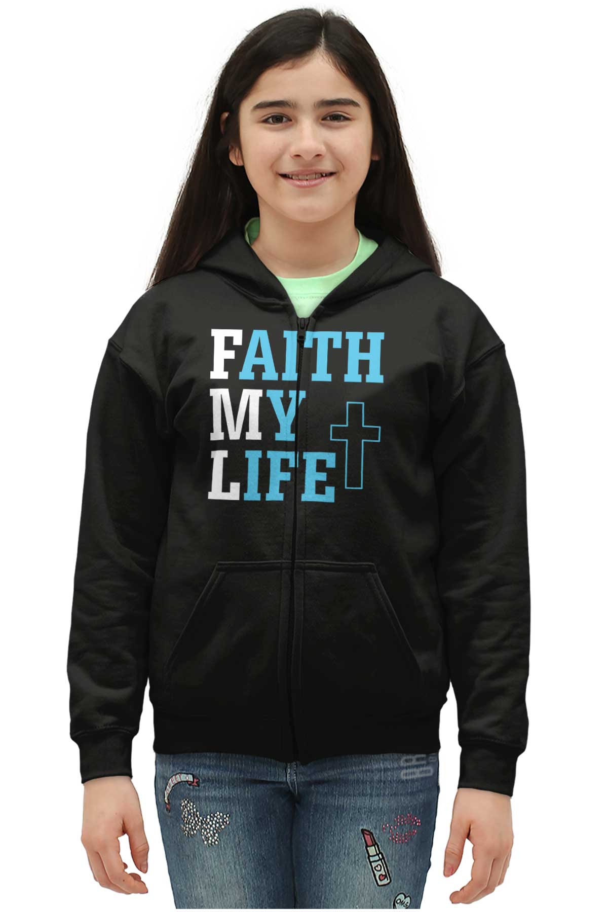 Embrace Your Faith with Christ-Inspired Youth Zip Hoodie