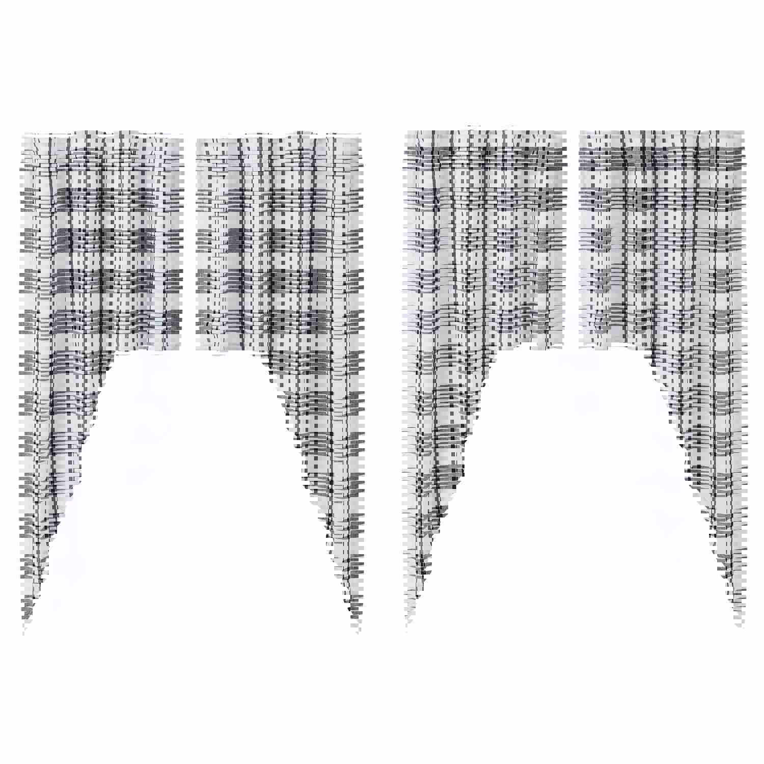 Sawyer Mill Black Plaid Lined Swag Curtains Set