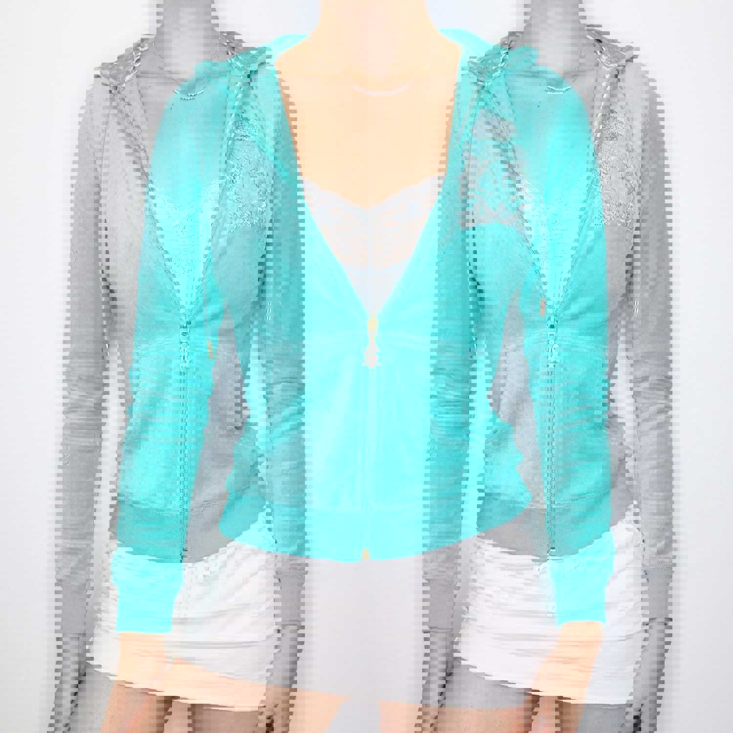 Vintage Christian Audigier Aqua Velour Unicorn Hoodie