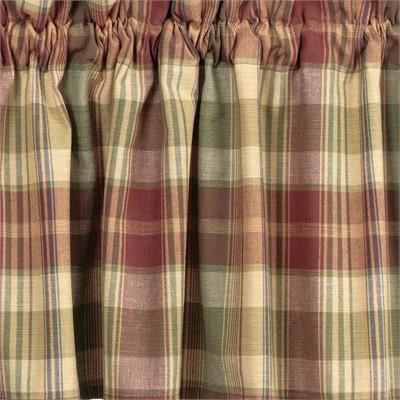 Elegant Saffron Plaid Unlined Swag Curtains
