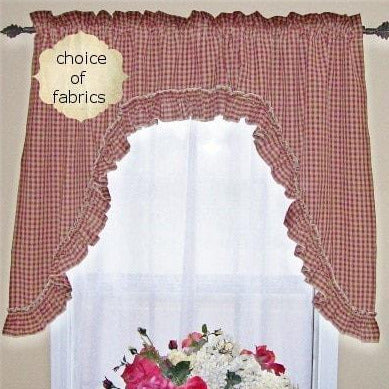 Cotton Ruffled Swag Window Treatment