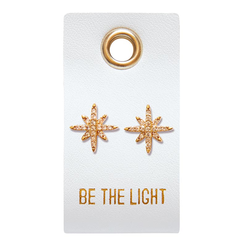 Faith-Inspired Leather Tag Stud Earrings