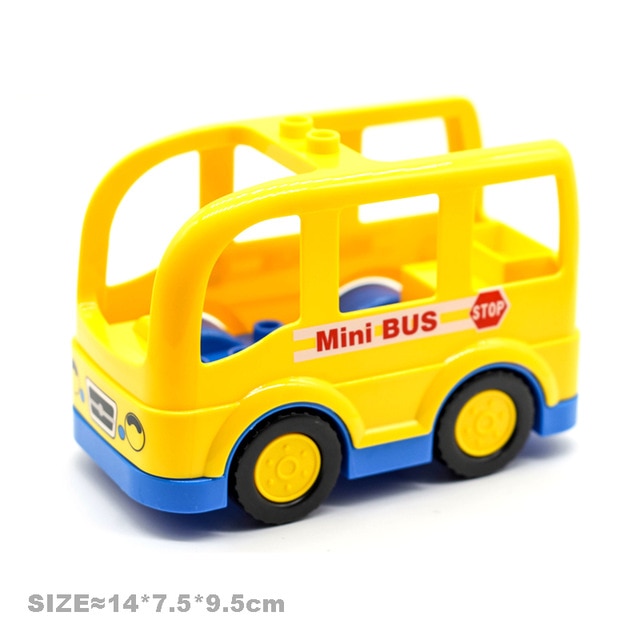 Haiyico Large Building Blocks Set for Kids - Compatible with Duplo, Vehicle and City Themes