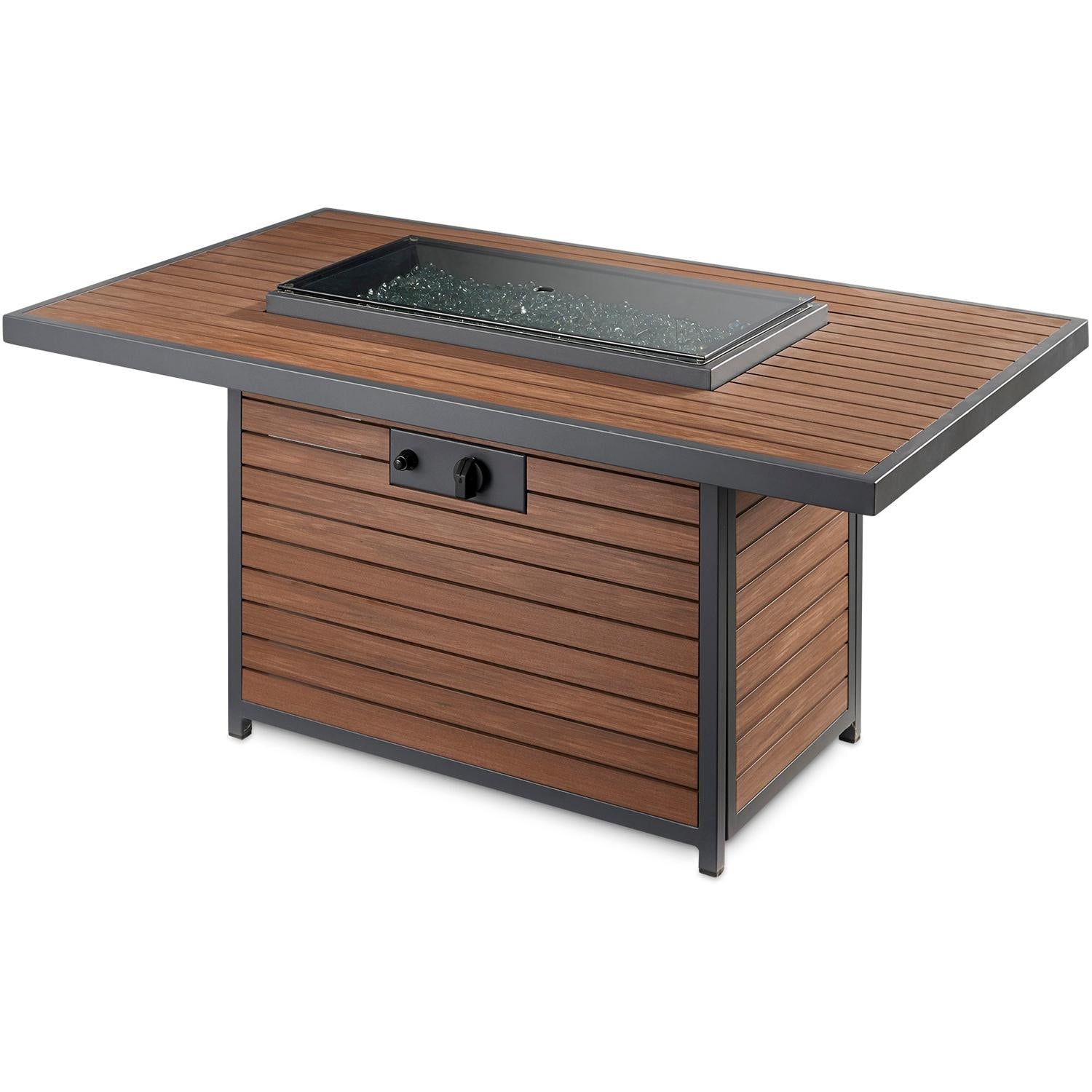 Kenwood Rectangular Chat Height Gas Fire Pit Table with Modern Composite Deck