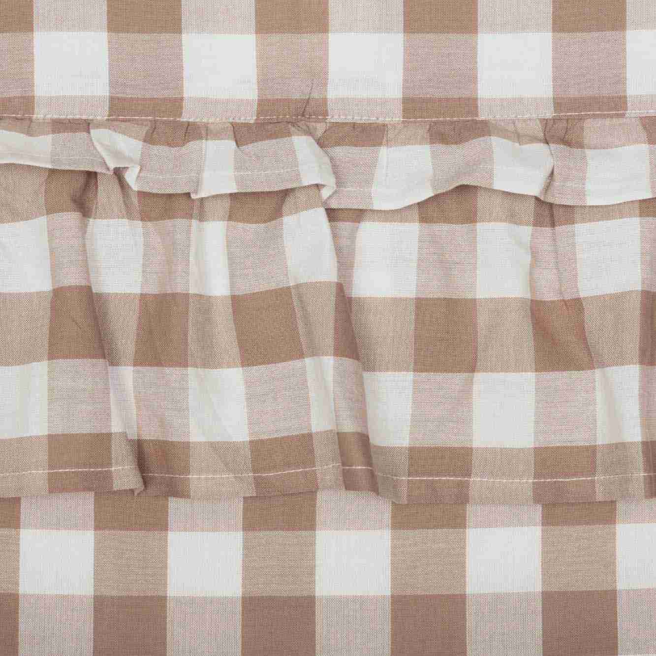 Elegant Ruffled Buffalo Check Swag Curtains Set of 2, 36x36x18