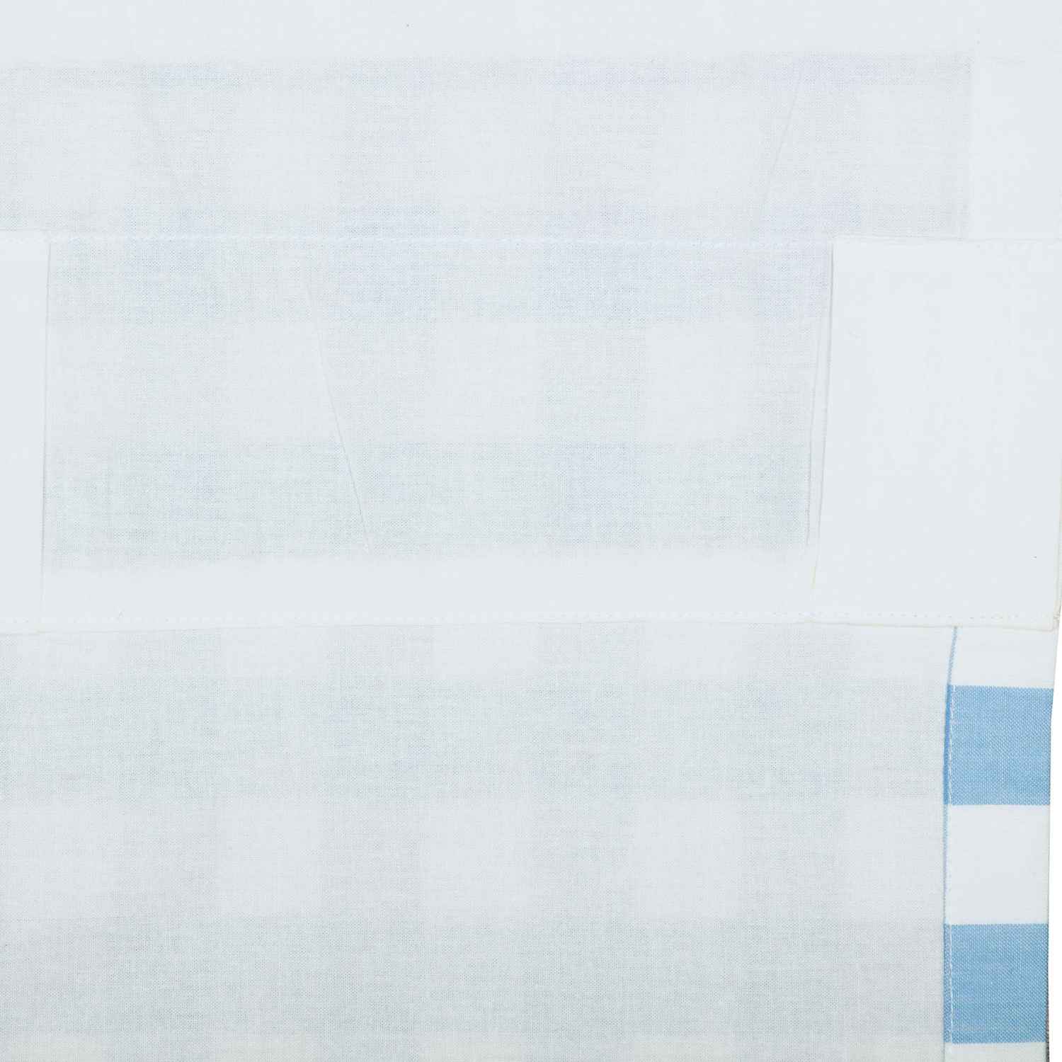 Annie Blue Check Ruffled Prairie Swag Set, 2-Piece, 36x36x18