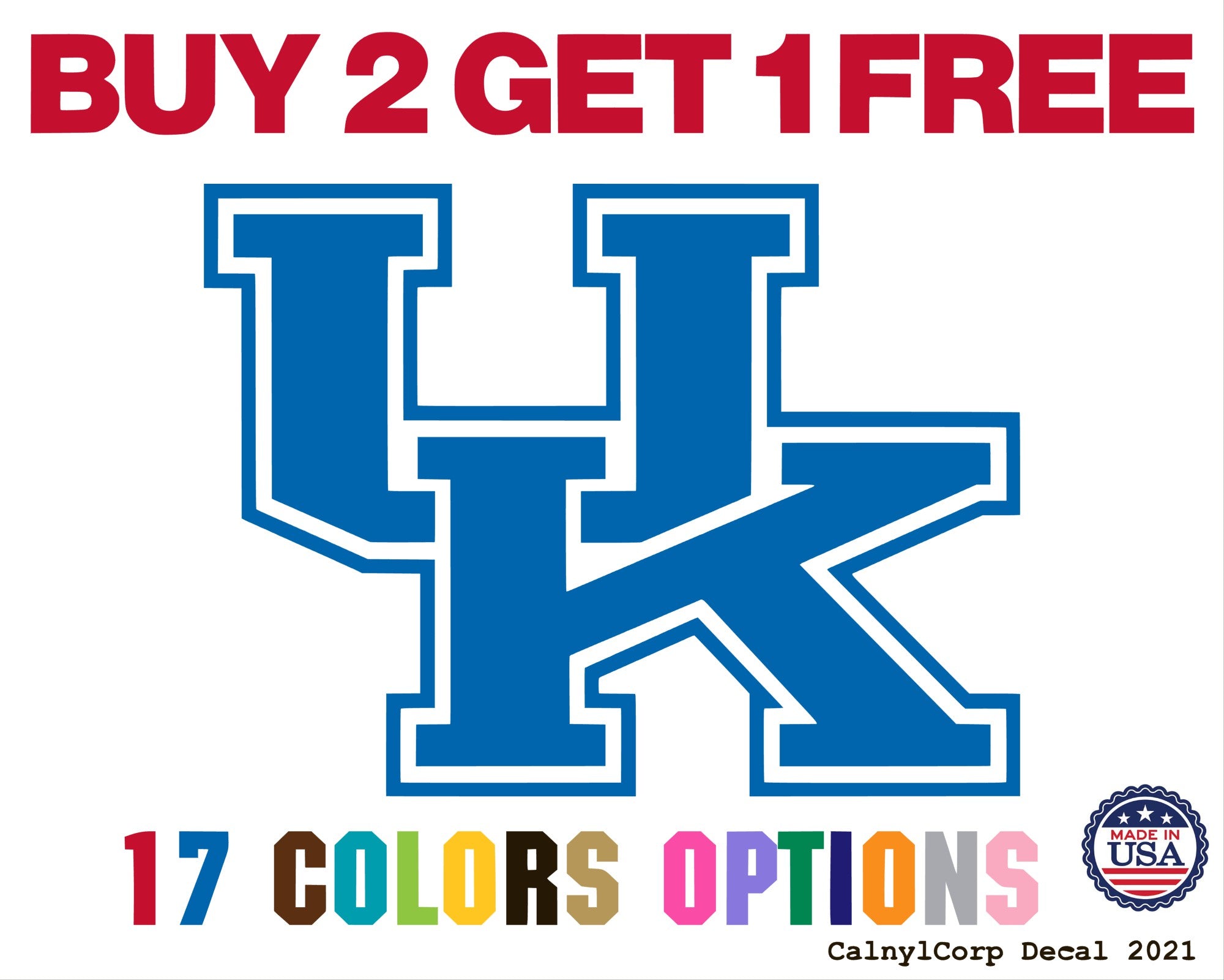 University of Kentucky Wildcats Vinyl Sticker Decals - Buy 2 Get 1 Free