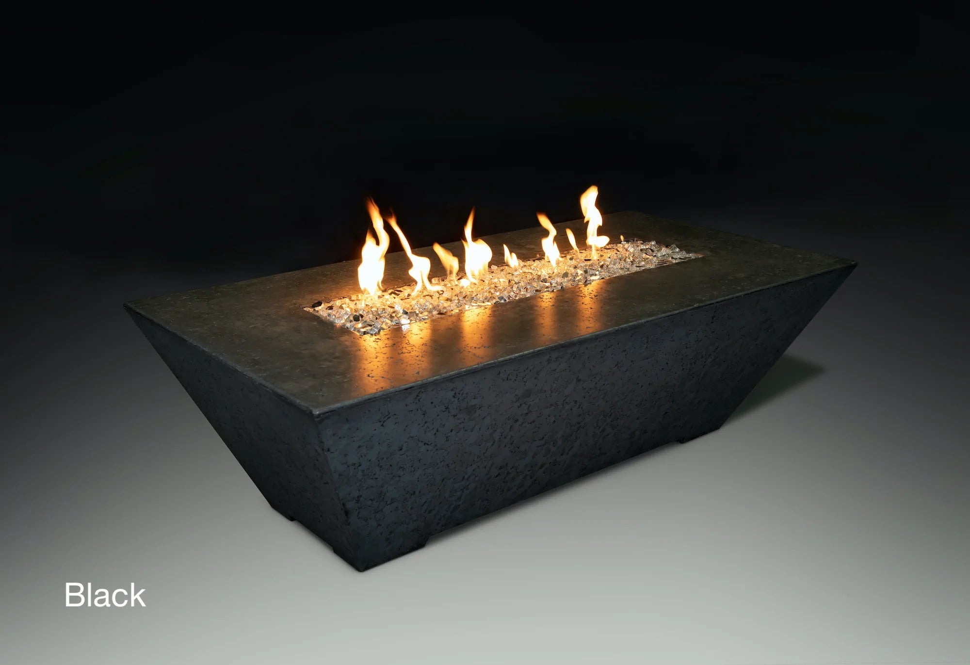 Athena Fireglass Olympus Linear Rectangular Concrete Fire Pit Table