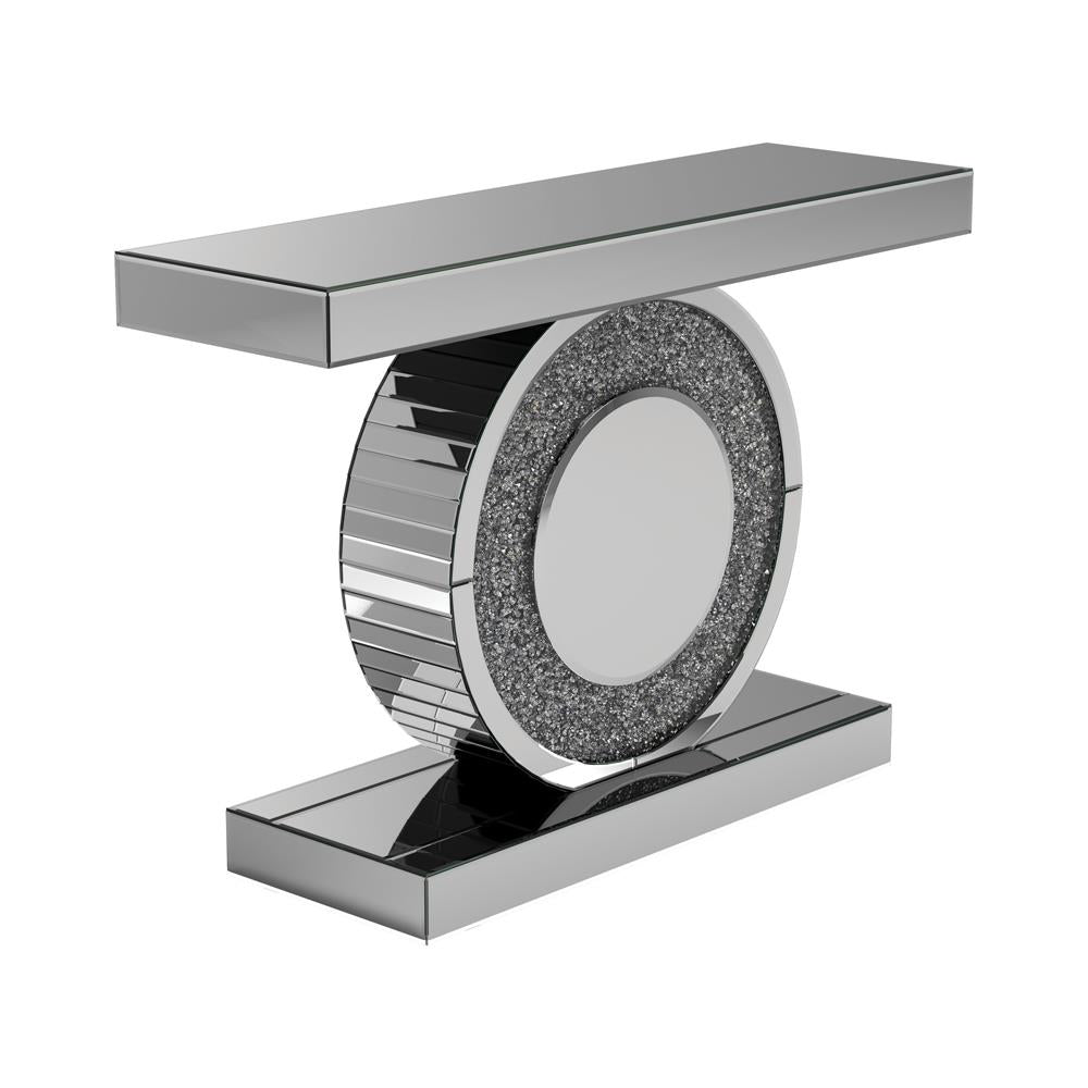 Stylish Silver Console Table with Mirrored Effect