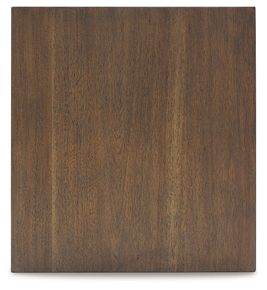 Elegant Acacia Wood End Table with Tobacco Brown Finish
