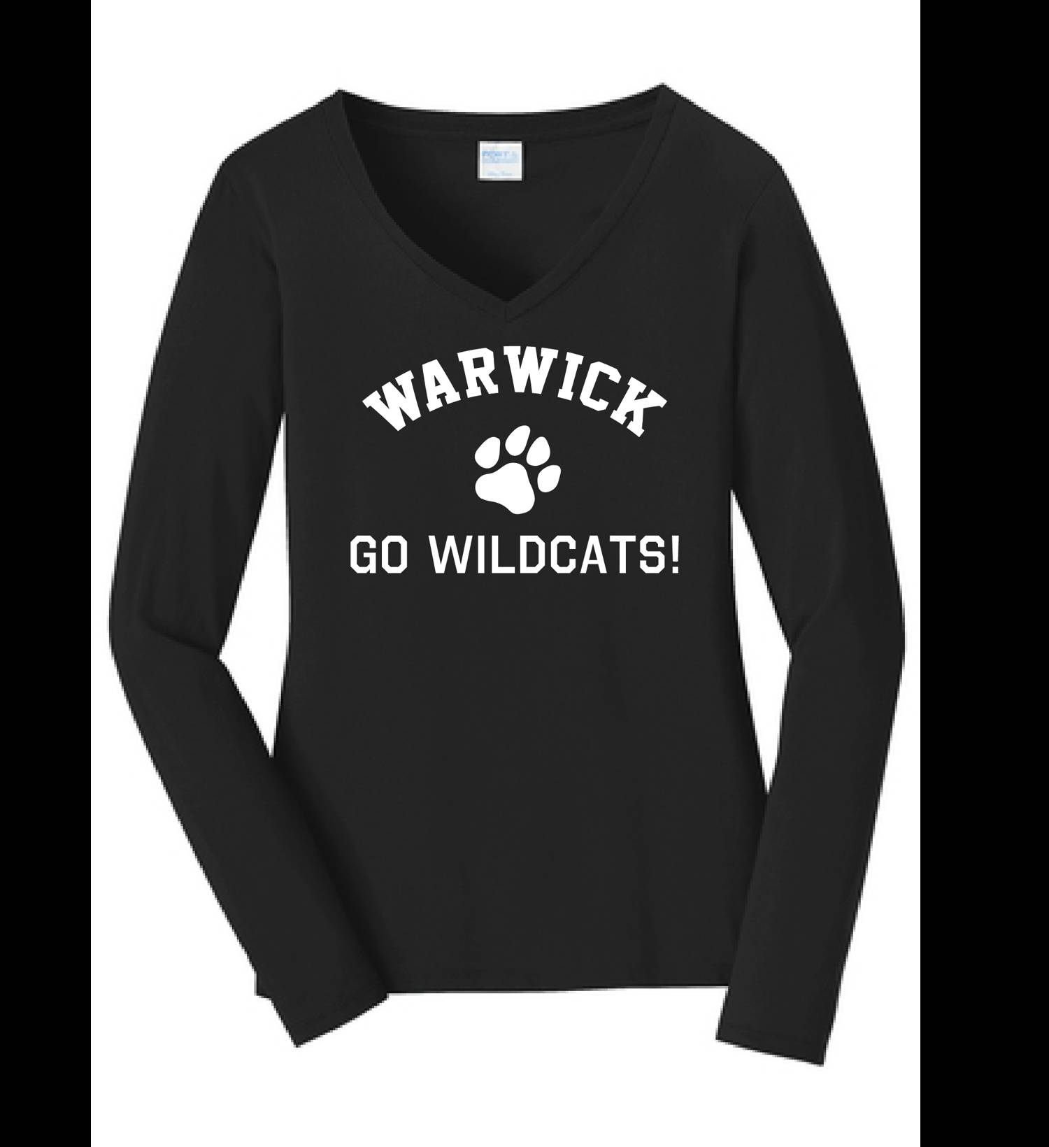 Sanfordville Wildcats Women's V-Neck Long Sleeve Tee