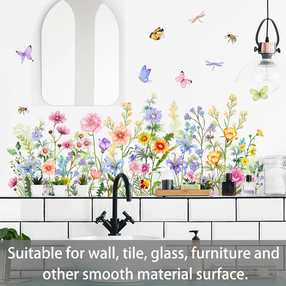 Eco-Friendly Translucent Flower Wall Decal Sticker