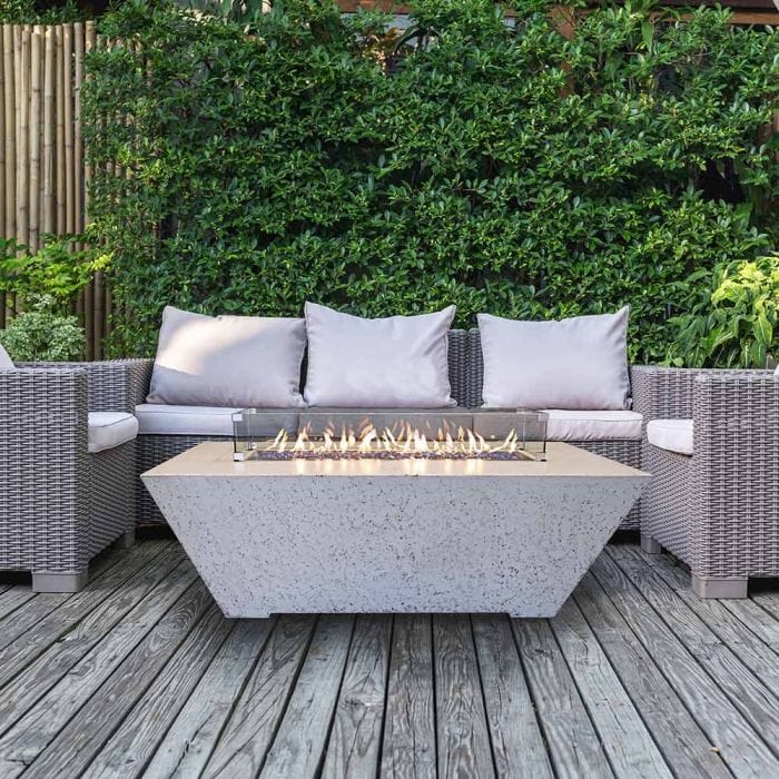 Grand Canyon Olympus Rectangular Concrete Gas Fire Pit, 60x30-Inch
