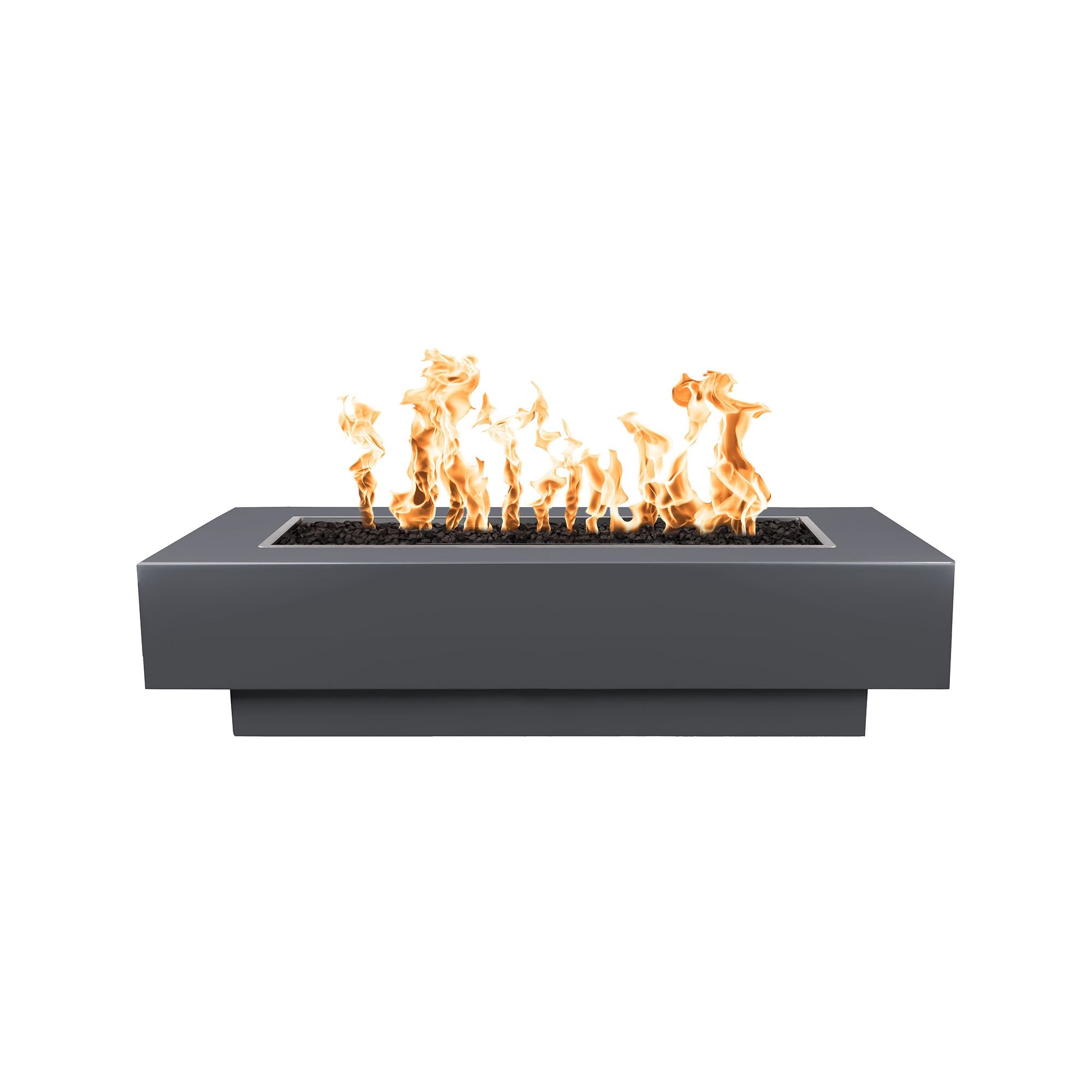 Contemporary Outdoor Plus Coronado Rectangle Fire Pit with Powder Coated Metal and Free Cover