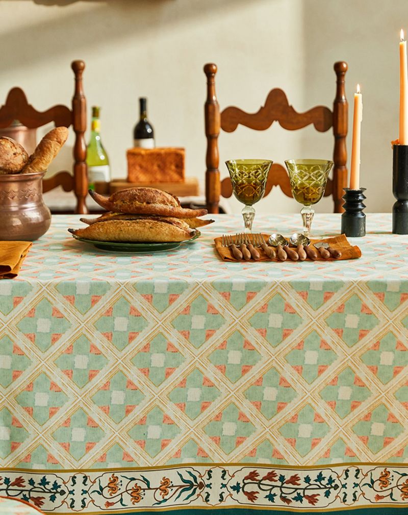 Elegant Fiberflax Tablecloth Collection - Waterproof, Mid-Century Style for Dining & Coffee Tables