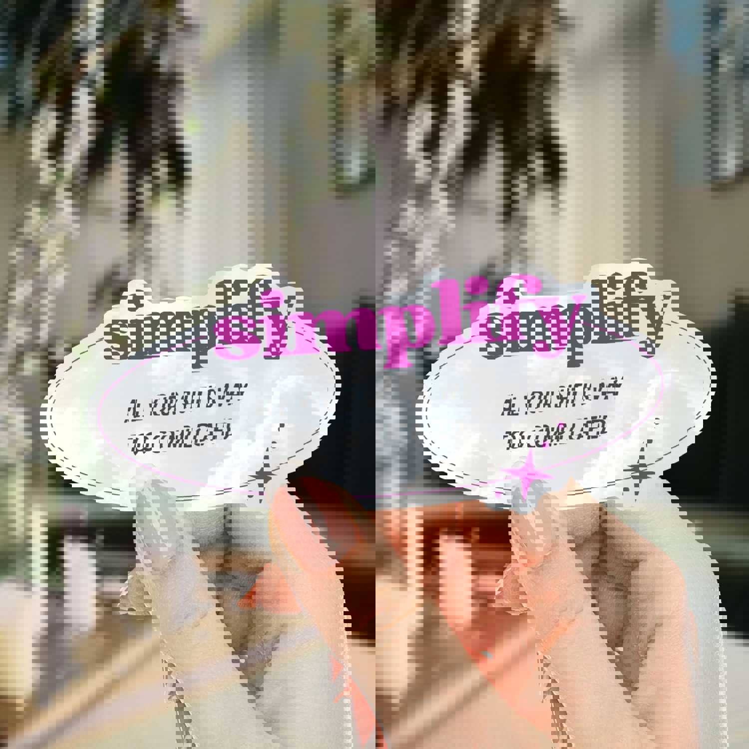 Simplify Life Sticker | Minimalist Blue Sky Design