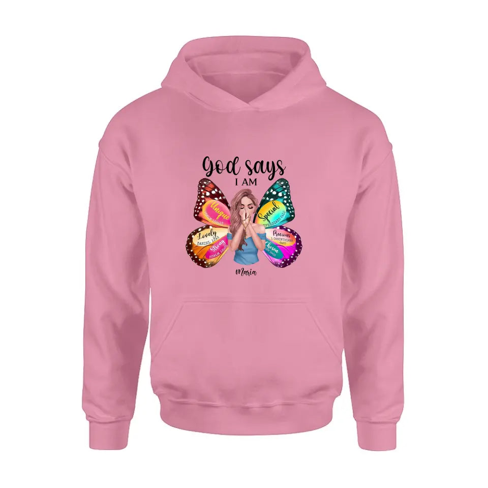 Custom Personalized Prayer T-Shirt - Inspirational Religious Wear - God Says I Am Lovely Daniel