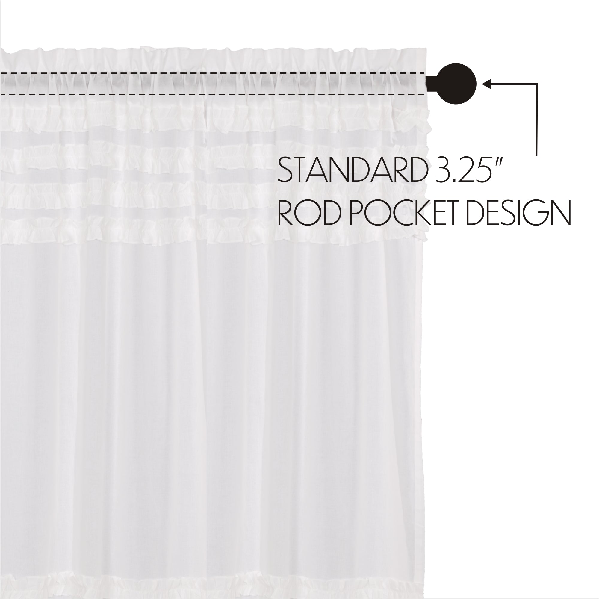 Elegant White Sheer Ruffled Swag Curtain Set