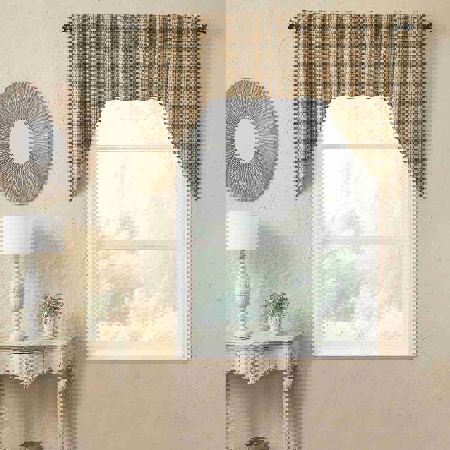 Cider Mill Plaid Lined Swag Curtains Set