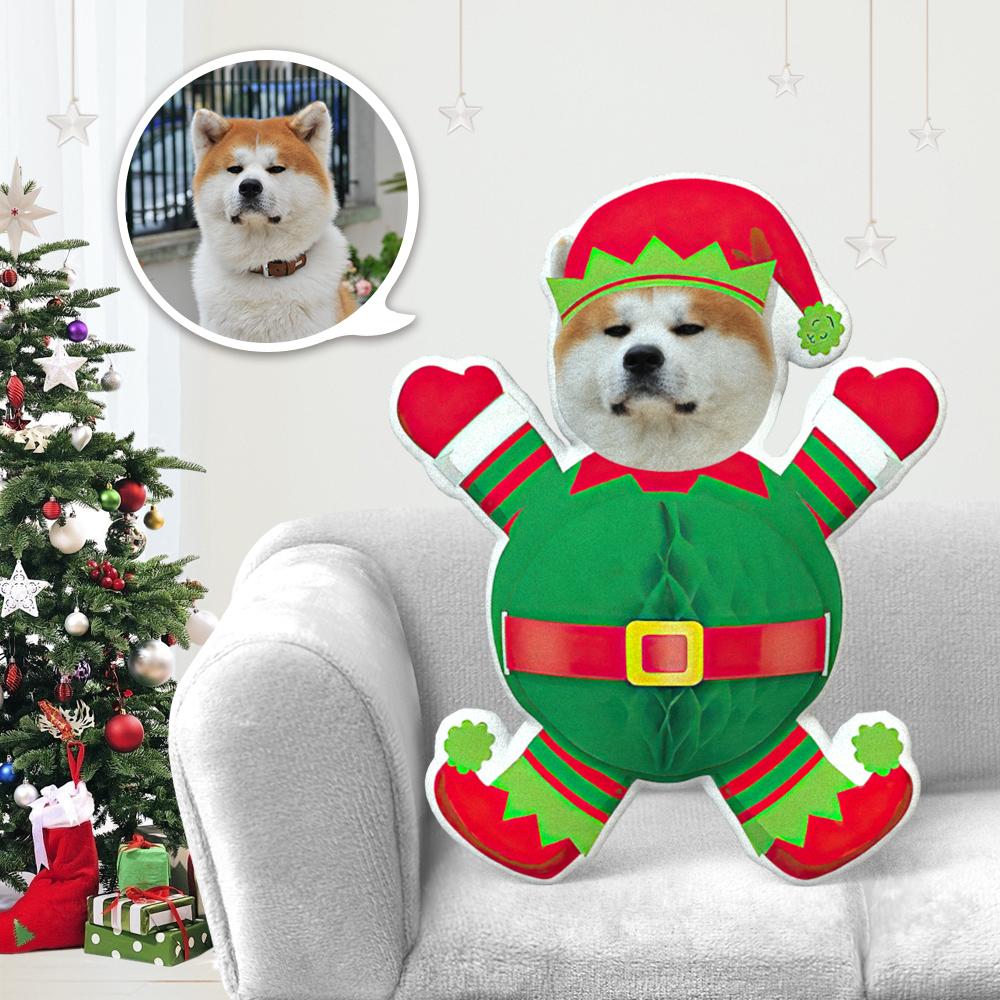 Personalized Photo Pillow, Unique Green Christmas Gift